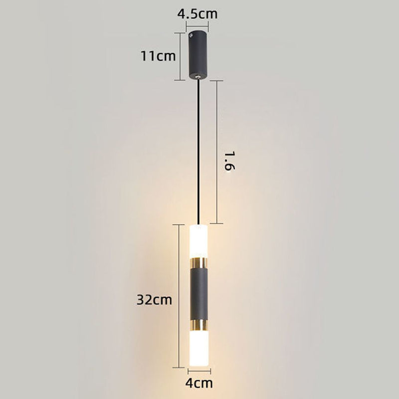 Dining Room Bedside Lamp Modern Style Straight Ceiling Light LED Pendant Lamp