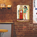 Service Station Metal Plate Tin Sign for Bar Pub Club Cafe Wall Iron Paintings
