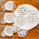 Stamp Halloween Steampunk Clock Gear Hat Cookie Embosser Mold Biscuit Mold