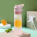 650ML Spray Water Bottle with Handle Plastic PC Frosted Space Cup (Pink) Newly