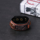 Adjustable Cuff Bracelet Punk Snap Bracelet Wrap Bangle Leather Wristband