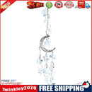 Crystal Moon Star Wind Chime Pendant Colorful Hanging Drop Garden Decor (A)
