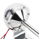 12V Stainless Steel Low Tone Single Trumpet Horn + Mounting Kit for Marine