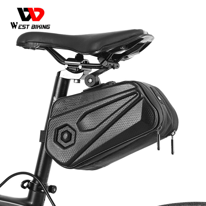 Bicycle Saddle Bag 2.6L Capacity Waterproof Bicycle Hard Saddlebag Scratch-Proof