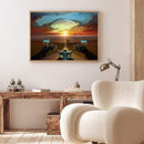 Frameless Oil Paint By Numbers Dusk Motorcycles DIY Canvas Picture Craft