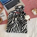 Women Plush Leopard Shoulder Bag Female Winter Warm Travel Fabric Shopping Bags