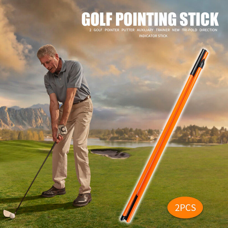 2pcs Golf Alignment Sticks 3 Sections Golf Putting Position Training Tool Newly