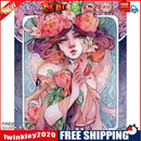 Oil Paint By Numbers Girl Dressed By Flower Coloring Picture Drawing L451