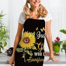 Sunflower Printed Linen Apron Waterproof Kitchen Cooking Bibs (82x68cm)