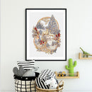 40x50cm Cross Stitch Partial Embroidery Kit Christmas Reindeer Decor Counted