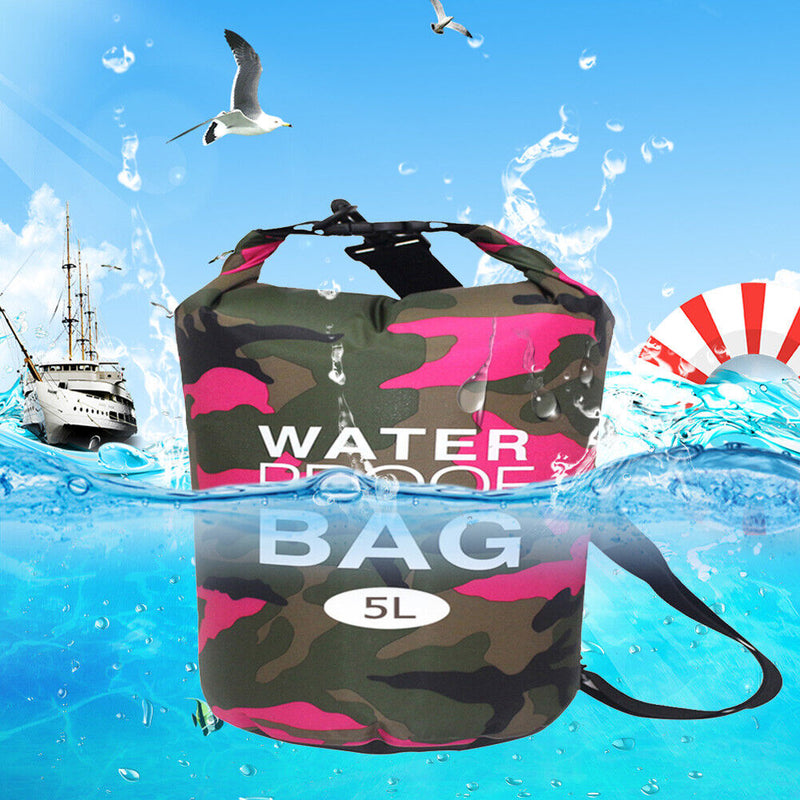 Waterproof Swimming Bag Dry Sack Camouflage Outdoor Camping Hiking Storage