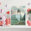 Frameless Oil Paint By Numbers DIY Angel Picture Craft Kit for Home Living Room