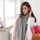 Lady Long Cotton Women Neck Shawl Dot Scarves Large Wraps Stole