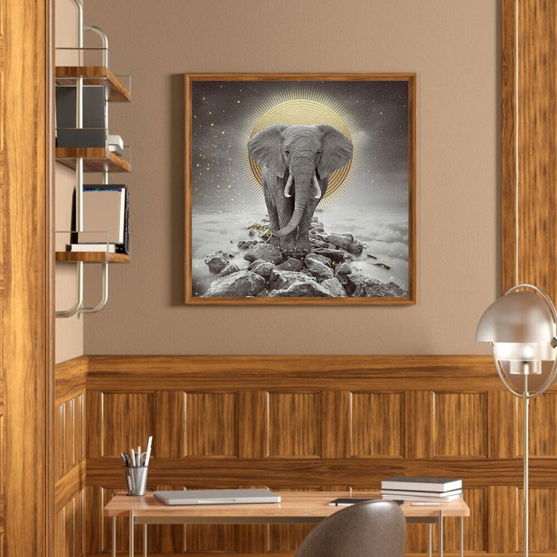 5D DIY Diamond Painting Kits Full Round Drill Moonlight Elephant Mosaic Gift (2)