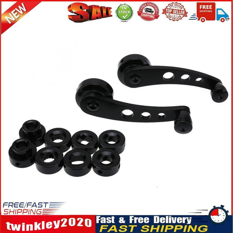 2pcs Aluminum Alloy Car Window Handle Winder Riser Replacement(Black) Newly