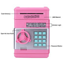 Automatic Electronic Piggy Bank ATM Password Money Box Saving Box (Pink)