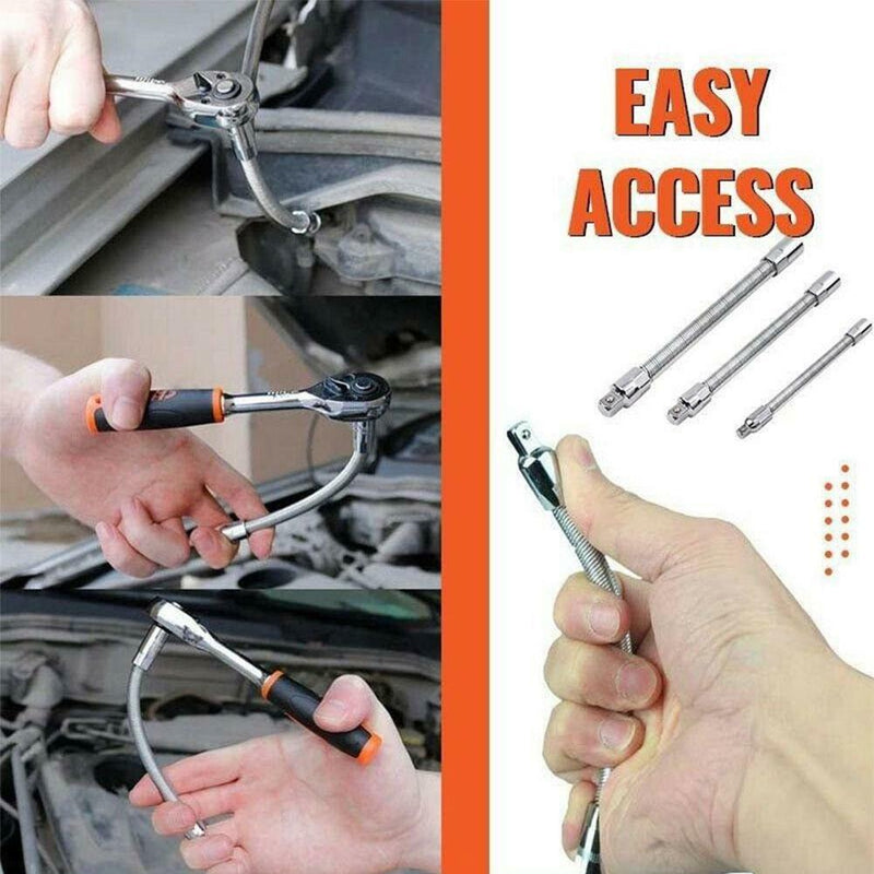 1/4 Electric Wrench Sleeve Universal Extension Rod Bendable flexible shaf F7X0