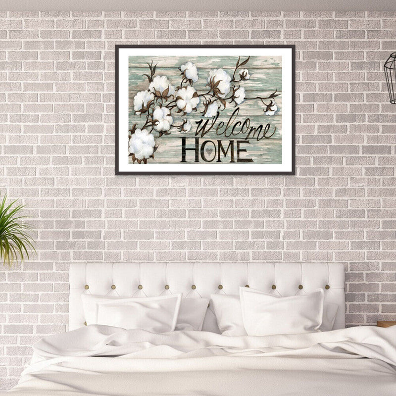 5D DIY Full Round Drill Diamond Painting Cotton Home Cross Stitch Embroidery Kit