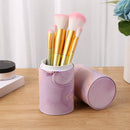 Portable PU Leather Makeup Storage Holder Cosmetic Brush Pen Cup Box (C) Newly