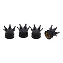 4pcs Universal Crown Style Car Tire Air Valve Stem Caps Dust Covers (Black)