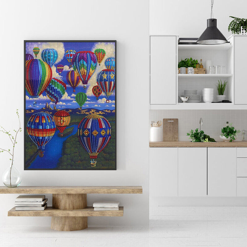 Special Shaped Crystal Part Drill DIY Hot Air Balloon Diamond Painting Kit Newly
