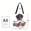 Butterfly girl Printed Shoulder Shopping Bag Casual Large Tote Handbag