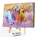 Girls with Umbrella Oil Paint By Numbers Kits DIY Handpainted on Canvas Art
