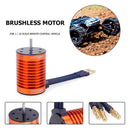 RC Cars Waterproof 4370KV Brushless Motor 60A ESC Kits for 1/10 (Orange)