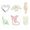 Stationery Metal Clamp Boxed shape Folder Memo Clamp Color Paper Clip