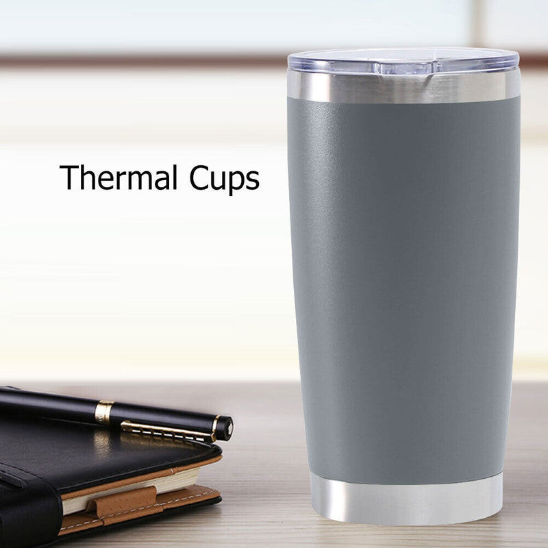 Thermal Car Mug Cup Stainless Coffee Vacuum Insulated Water Bottle (Grey)