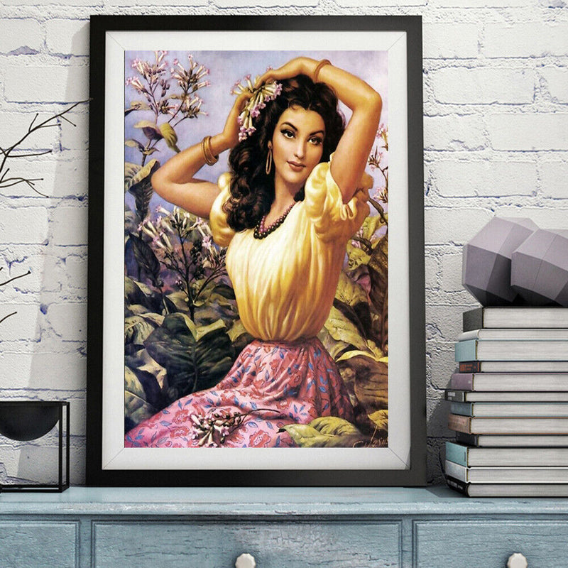 Hand Painted Digital Oil Picture DIY Women Paint By Numbers Kit Canvas Craft