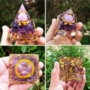 Amethyst Crystal Sphere Pyramid Obsidian Chakra Energy Stone U Orgone K Q3Y4