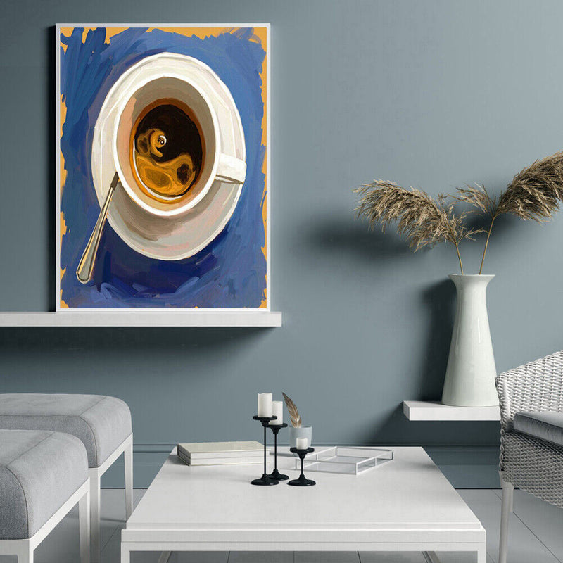 Paint By Numbers DIY Oil Canvas Pictures Hand Painted Abstract Coffee Kit Gift