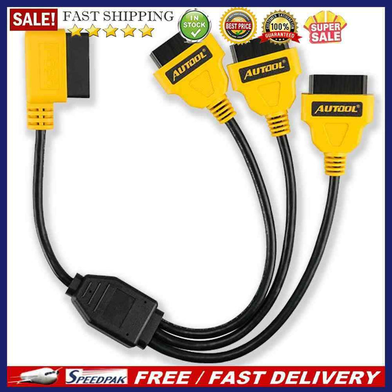AUTOOL OBD2 Y Splitter Cable 50cm 1 to 3 Converter Adapter Extension Cord