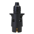 12V 7-Way Round Plastic RV Trailer Plug Connector Plug (Black)