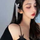 Female Elegant Butterfly Shiny Tassel Hairpin Sweet Side Clips Hair Decors P2Q4