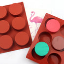 Silicone 6-Cavity Baking Mold Round Shape Chocolate Muffin Mousse Cake DIY Mould