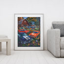 Full Cross Stitch Villa Car 11CT DIY Printed Needlework Embroidery Home Decor