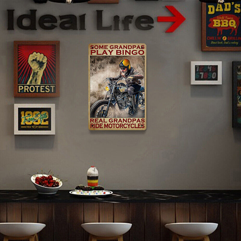 Riding Man Metal Retro Tin Sign Poster Wall Art Plate Home Decor Accessories