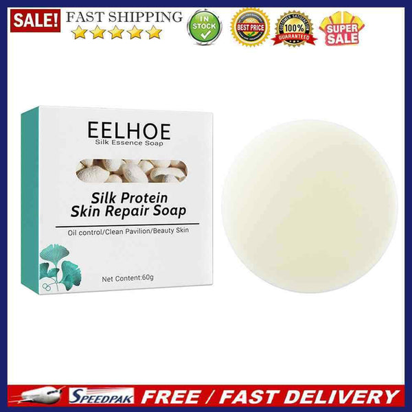 Silk Protein Soap Oil Control Face Deep Cleansing Mites Acne Remover Handma