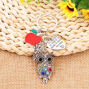 heart to teacher little minds Gift For Teacher Jewelry Keyring Teacher Keychain
