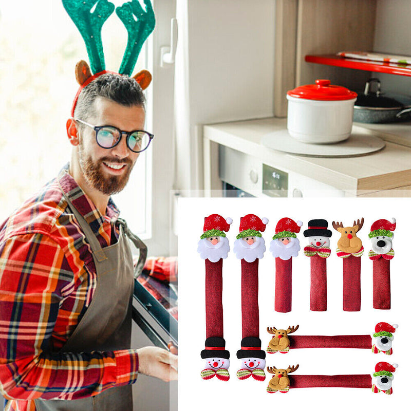 Kitchen Christmas Microwave Oven Gloves with Coasters Heat Resistant Gloves