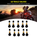 10pcs TR412 Tubeless Tire Valves Snap-in Valve Stems for Car Motorcycle Newly
