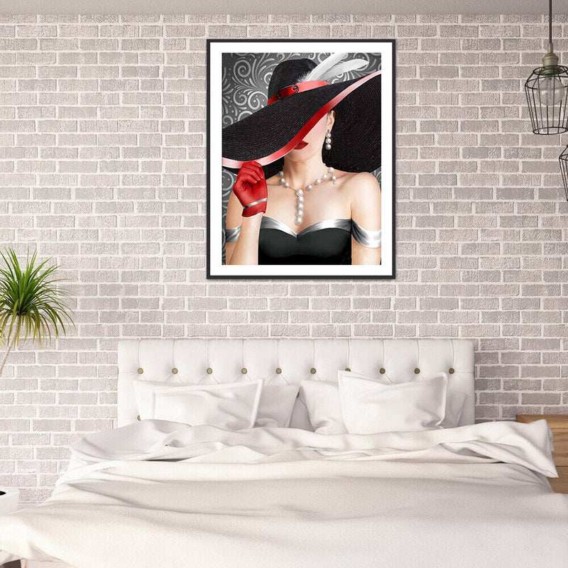 5D DIY Diamond Painting Elegant Lady Full Round Drill Mosaic Picture Wall Arts