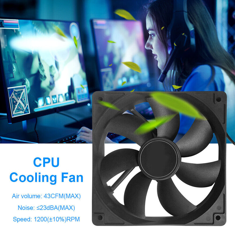 120mm 4-Pin PC Case CPU Cooling Fan Quiet Radiator Heatsink Computer Accessories