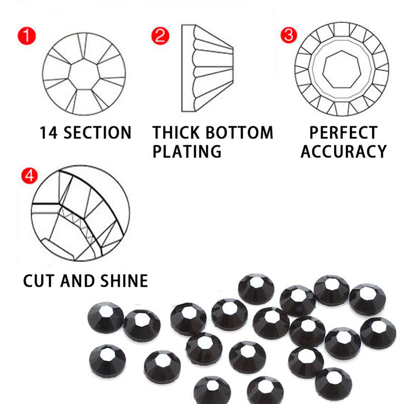 10 Bags Crystal Rhinestones Crystal Mobile Phone Nail Decor DIY Accessories