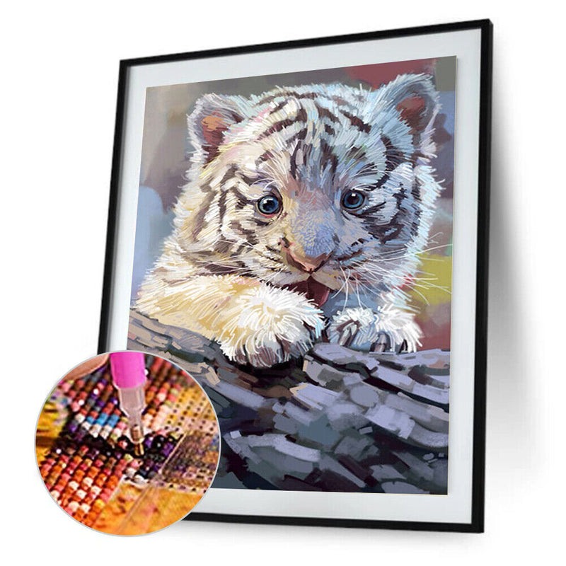 5D DIY Diamond Painting Baby Tiger Cross Stitch Embroidery Needlework Mosaic Kit