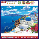 5D DIY Full Drill Diamond Painting Seaside Castle Cross Stitch Mosaic Home