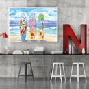 Oil Paint by Numbers Christmas Surfboard Canvas Artwork Living Room Picture Kit