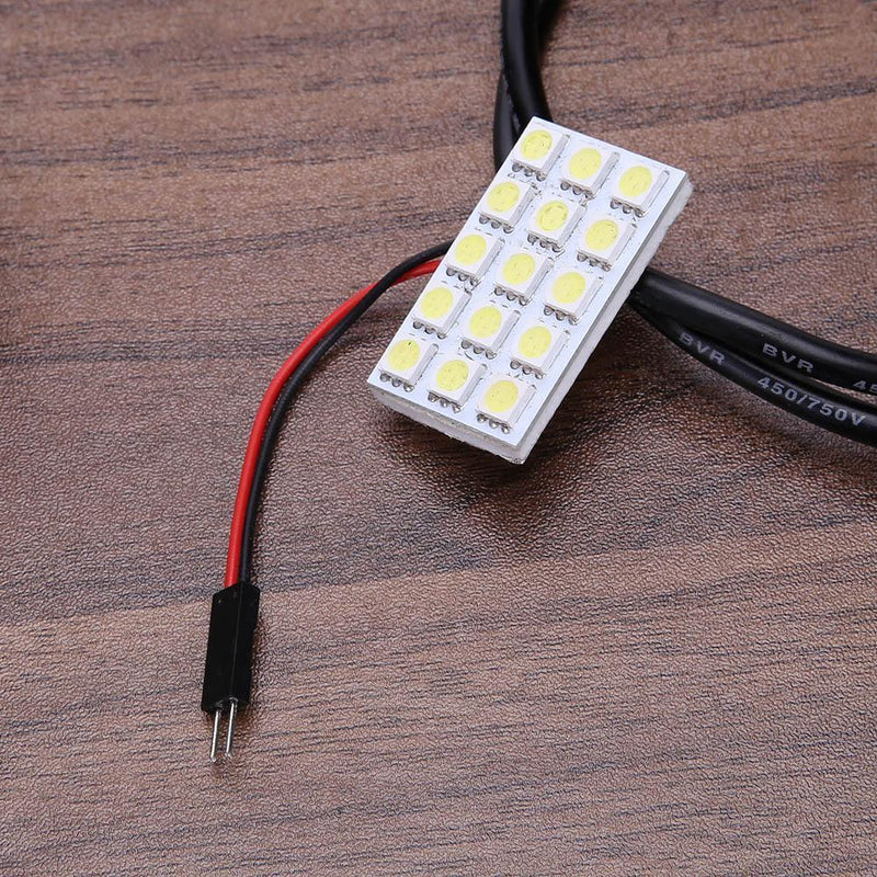 5050 15SMD Automotive Interior Bright LED White Light T10 Festoon Dome Adapter 1
